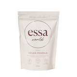 The Essa World Vanilla Vegan Protein in front. of a white background.