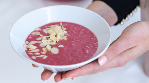 Spiced collagen raspberry soup