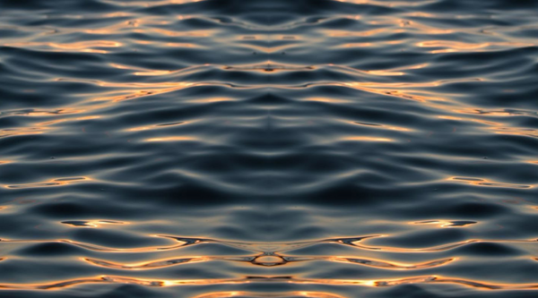 Sunset mirrored on the water surface