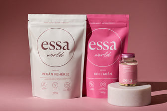 Essa Essentials bundle including the vegan protein powder, collagen and Inner Beauty Vitamin