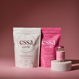The Essa Essentials Bundle in front of a soft pink background. 